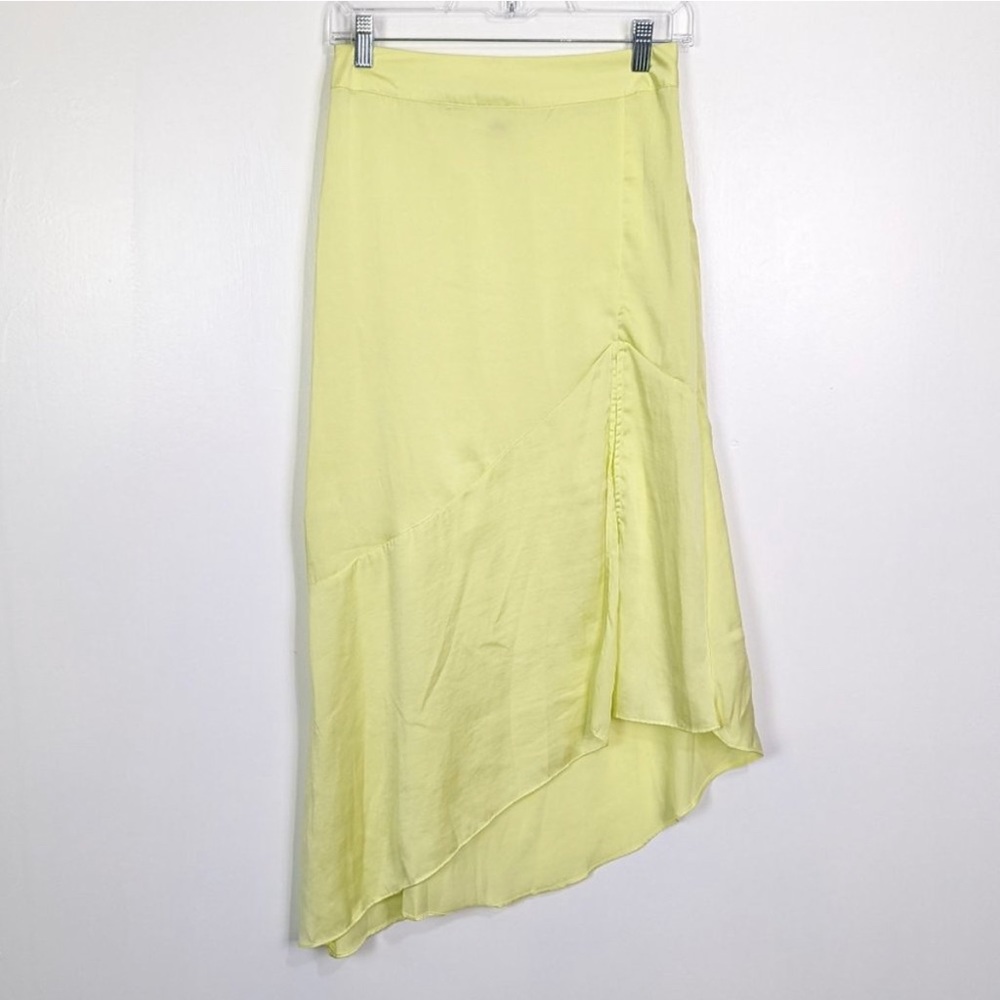 Free People Neon Yellow Asymmetrical Skirt Size 4